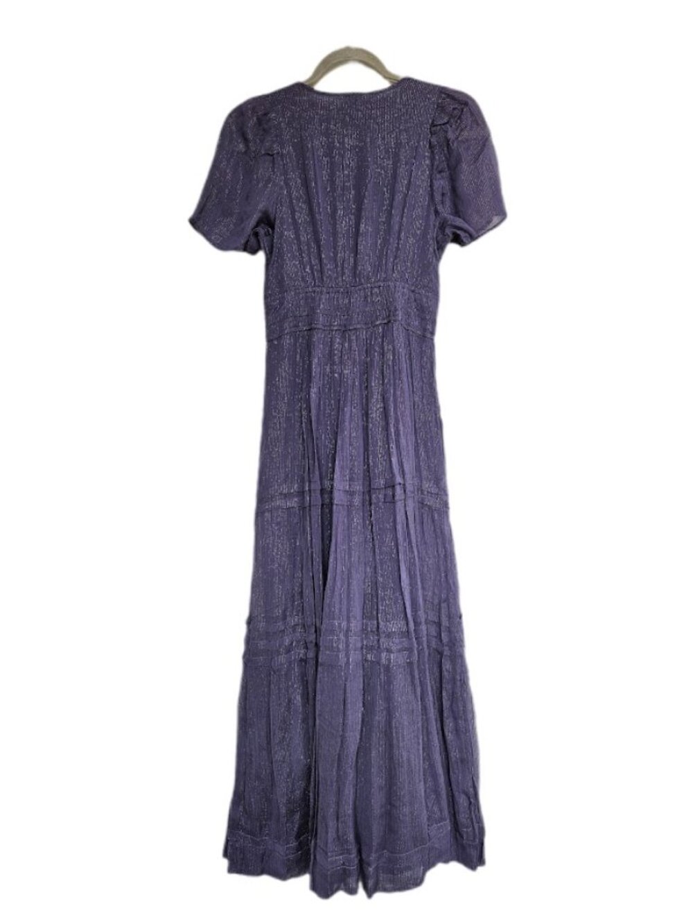 NWT Anthropologie The Somerset Maxi Dress Lurex Edition Purple Metallic XS - Picture 8 of 14
